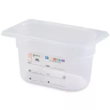 GN bac 1/9x100mm 0,85L PP IML transparent gastro-plus