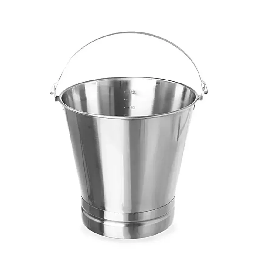 Seau inox a fond renforce 15L d305xh310mm avec graduation