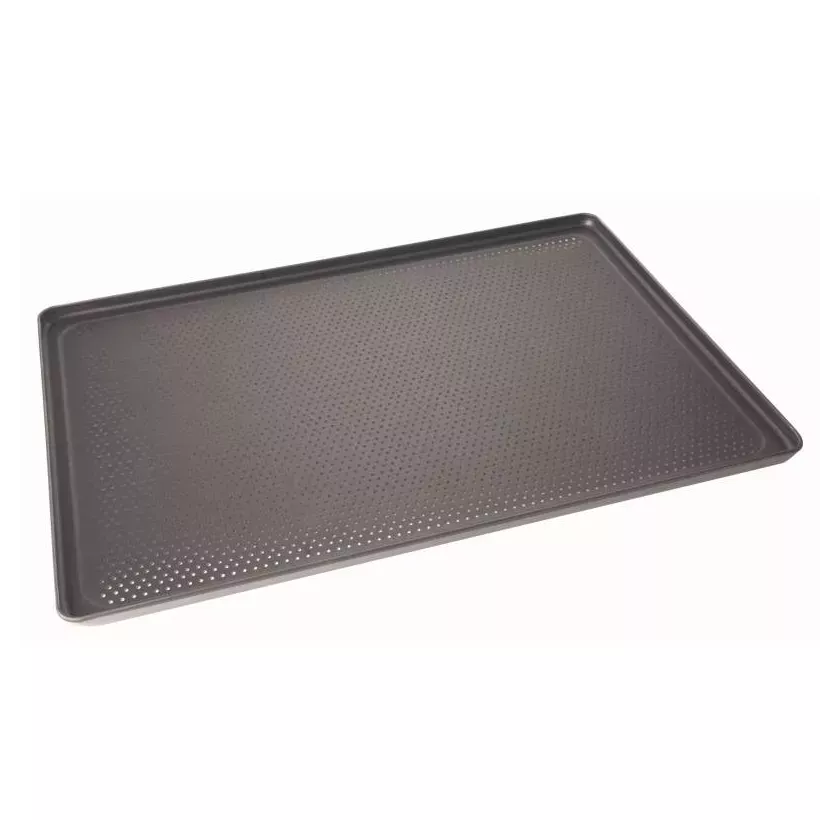 Plaque a four 400x600x15mm aluminium perfore avec revetement teflon