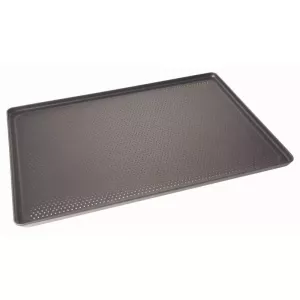 Plaque a four 400x600x15mm aluminium perfore avec revetement teflon