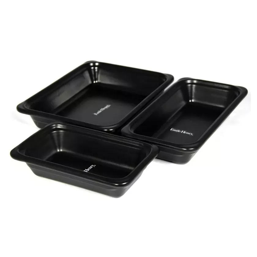 Plat de faience GN 1/3 noir 32x17x10cm Emily Henry