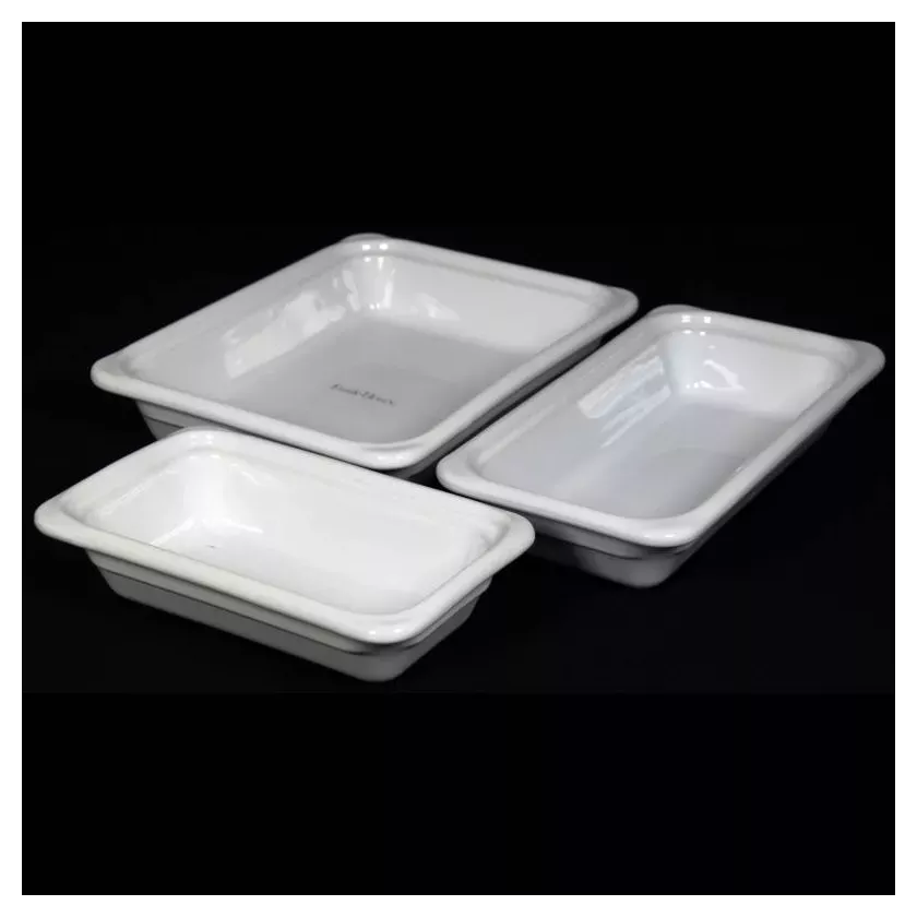 Plat de faience GN 1/3 blanc 32x17x10cm Emile Henry