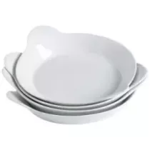 Plat a oreilles diametre 17cm blanc porcelaine