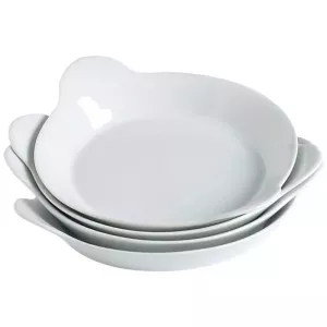 Plat a oreilles diametre 17cm blanc porcelaine
