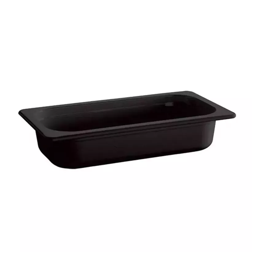 Melamine GN bac 1-3x100mm noir 325x176x100mm