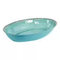 Plat ovale melamine bleu rustique 420x280x70mm