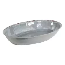 Plat ovale melamine gris rustique 420x280x70mm