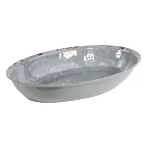 Plat ovale melamine gris rustique 420x280x70mm