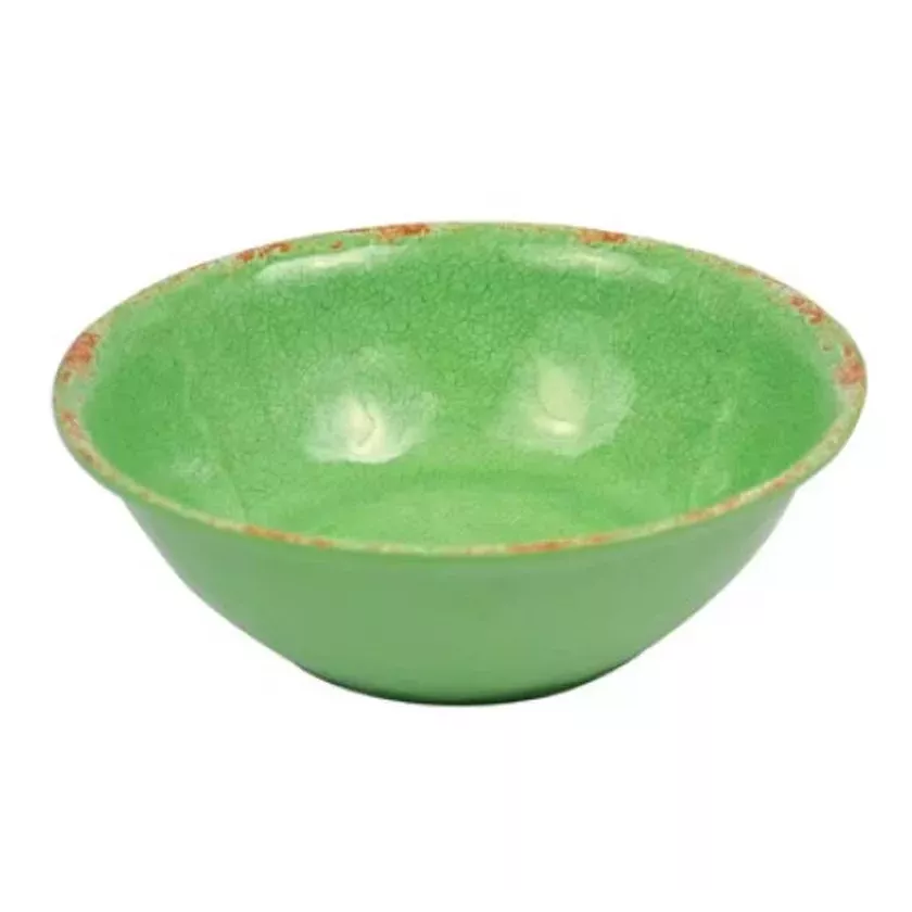 Plat melamine rond vert rustique d210x70mm