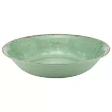 Plat melamine rond vert rustique d350x70mm