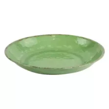 Plat melamine rond vert rustique d420x70mm