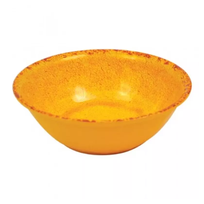 Plat rond melamine orange rustique d210x70mm