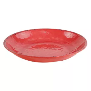 Plat rond melamine rouge rustique d420x70mm