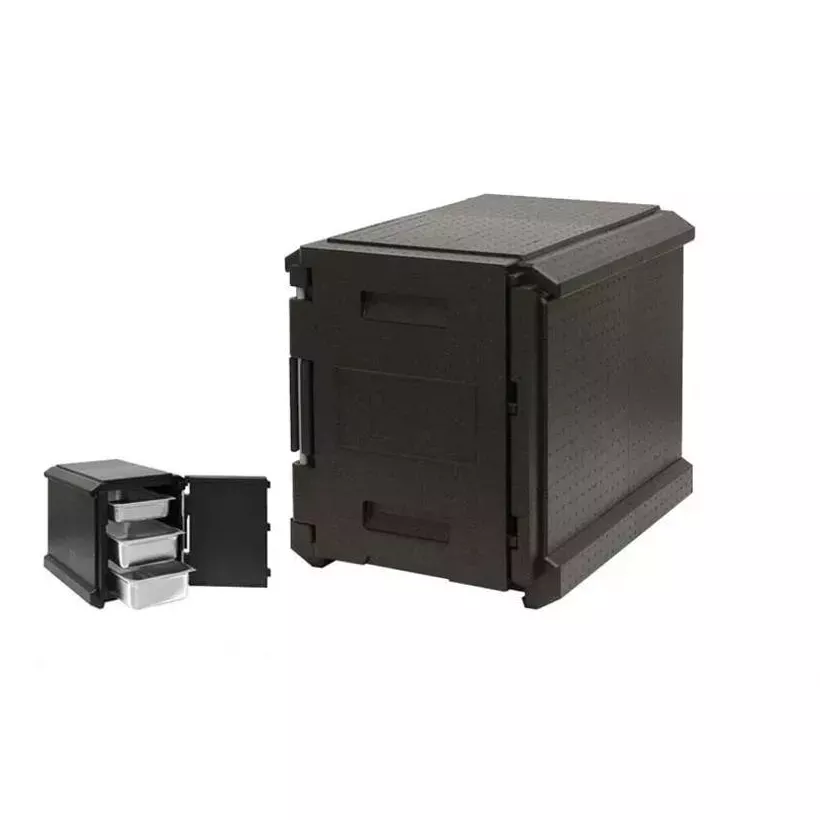 Thermobox GN1/1 ouverture frontale 630x500x610mm noir polypropylene