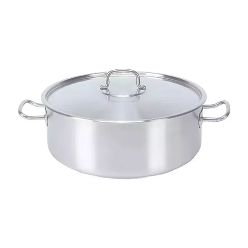 Marmite basse avec couvercle 39L d50xh20,5cm Pujadas