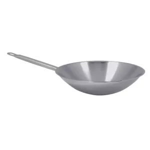 POELE A WOK d36cm inox avec fond plat Pujadas