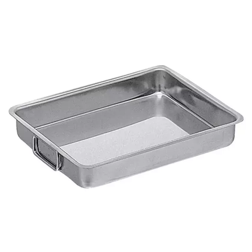 Plat a rotir 30x40x6cm inox anses mobiles
