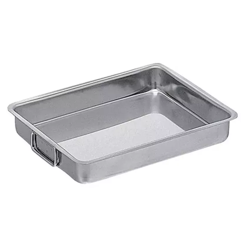 Plat a rotir 54x39x7cm inox anses mobiles
