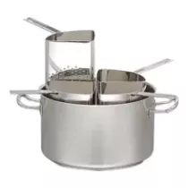 Marmite a pates d35cm 20L inox avec 4 passoires