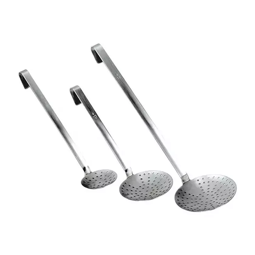 Ecumoire diametre 14cm inox longueur 50cm d'une piece
