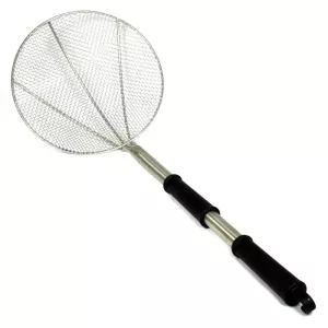 Ecumoire diametre 30cm inox industrielle poignee PVC