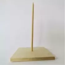 Pique kebab bois 160x5mm avec base carree 100x100x7mm