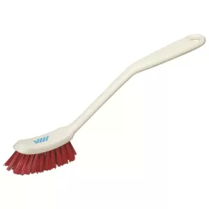 Brosse vaisselle avec manche médium rouge