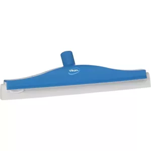 Raclette 400mm bleu caoutchouc blanc pivot