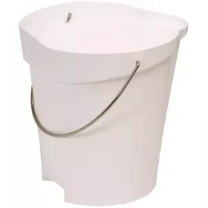 Seau 12L gradué anse inox blanc