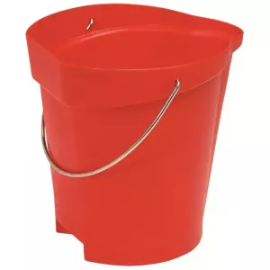 Seau 12L gradué anse inox rouge