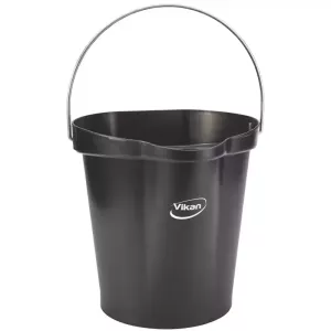 Seau 12L gradué anse inox noir