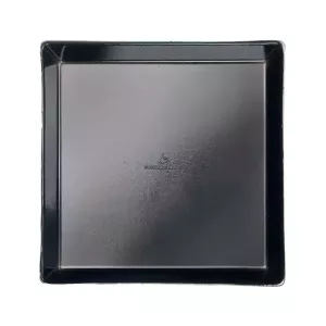 Assiette pulpe carrée noire 160 × 160 × 12,5mm finition PLA (par 200)