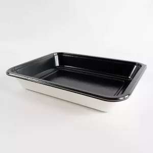 Barquette papier PET noir 227x178x35mm