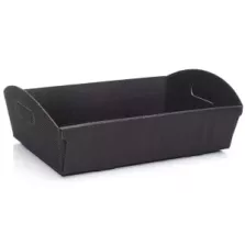 Carton panier kraft noir 360 × 270 × 90 mm ridé (par 30)