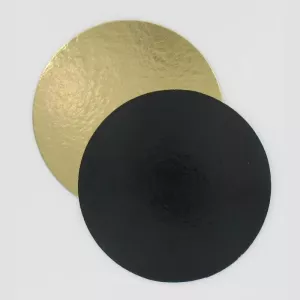 Sous-tarte carton d22cm noir/or (par 100)
