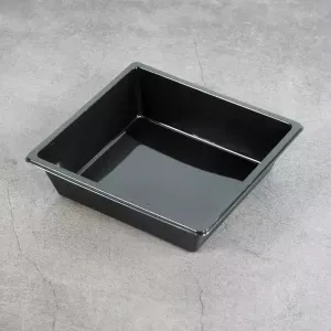 Ravier rPET noir 130 × 124 × 33 mm (par 600)