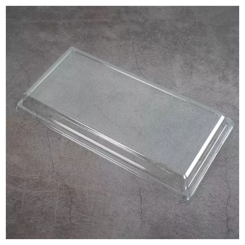 Couvercle rPET pour ravier 269 × 132 × 34 mm dôme (par 260)
