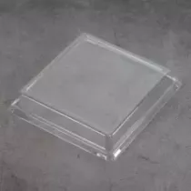 Couvercle rPET pour ravier 130 × 124 × 33 mm dôme (par 600)