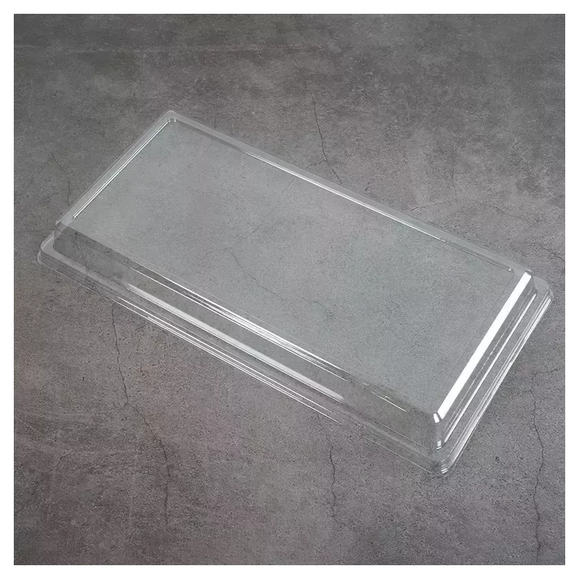 Couvercle rPET pour ravier 86 × 124 × 33 mm dôme (par 396)