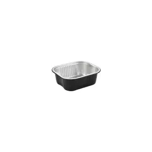 Barquette aluminium R2C (579ml noir - 148 × 124 × 50 mm)