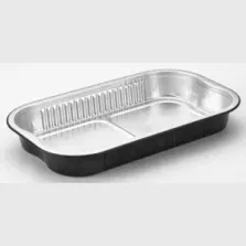 Barquette aluminium R2C (650ml noir - 234 × 138 × 30 mm)