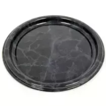 Plat PET rond marbre 26cm (par 250)