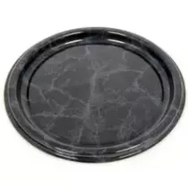 Plat PET rond marbre 34cm (par 50)