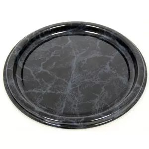 Plat PET rond marbre 34cm (par 50)
