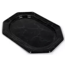 Plat PET octogonal aspect marbre (36 × 24cm)