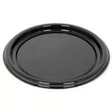 Plat PET rond noir 26cm (par 250)