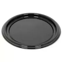 Plat PET rond noir 26cm (par 250)