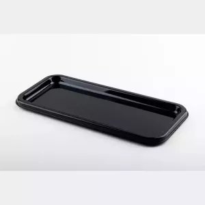 Plat PET rectangulaire noir 35 × 16cm (par 50)