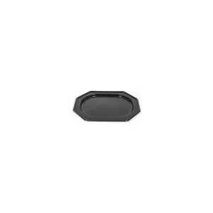 Plat PET octogonal noir 36 × 24cm (par 50)