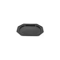 Plat PET octogonal noir 55 × 37cm (par 50)